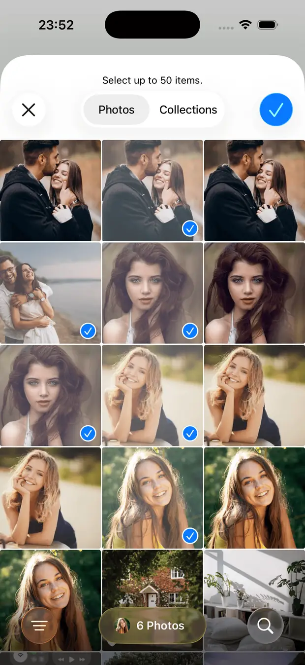 Screenshot of Hide Photos bulk importing photos and videos